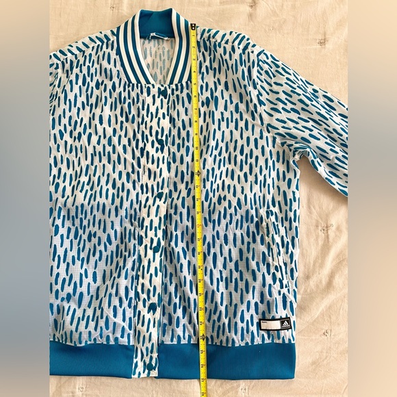 Adidas blue/white dot snap jacket XL - Picture 2 of 6